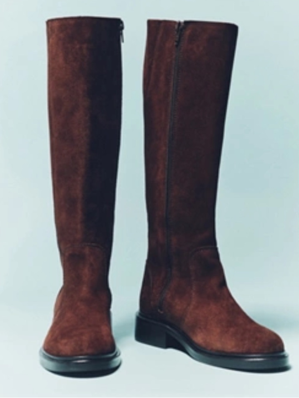 Tall Brown Suede Riding Boots US 8-8.5 / EU 39 Wide Calf